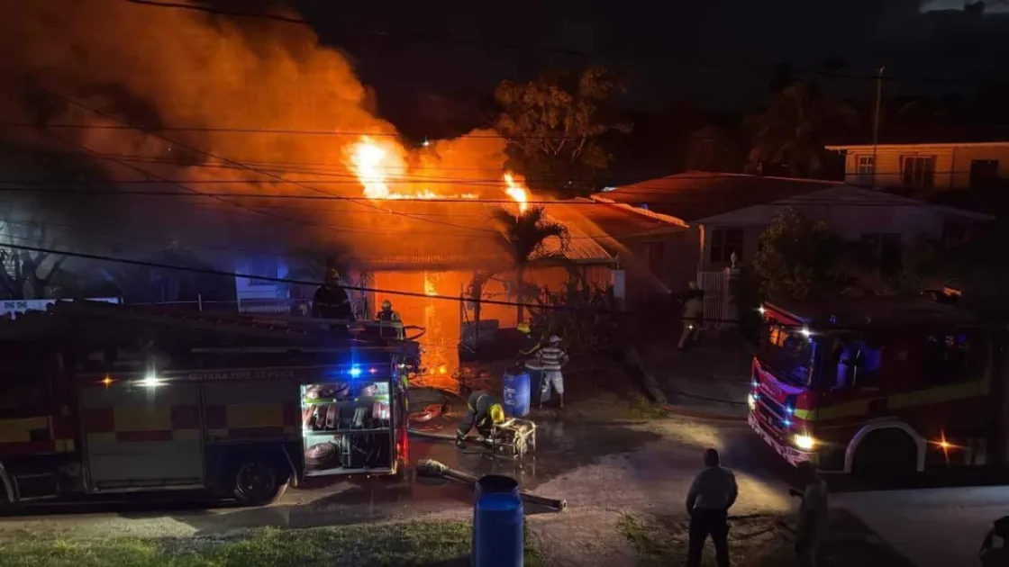 An elderly woman living in the Lusignan house managed to escape the fire unharmed.