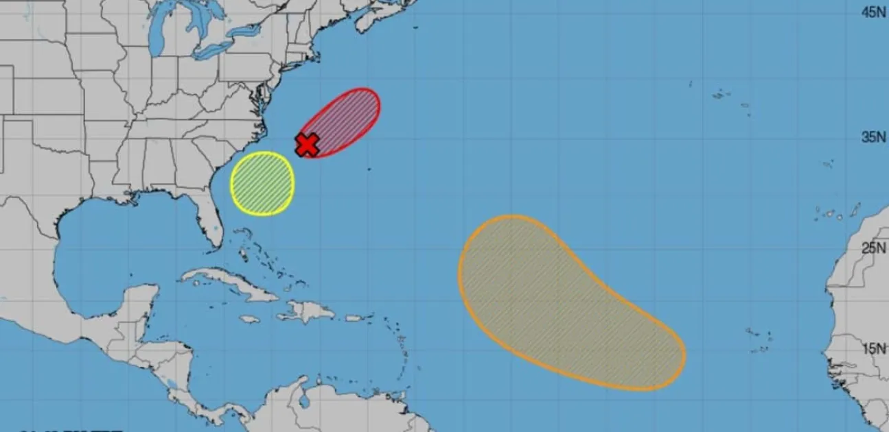 Storm Dexter is moving east-northeast at 12 mph and is expected to become post-tropical by midweek as it drifts farther out to sea.