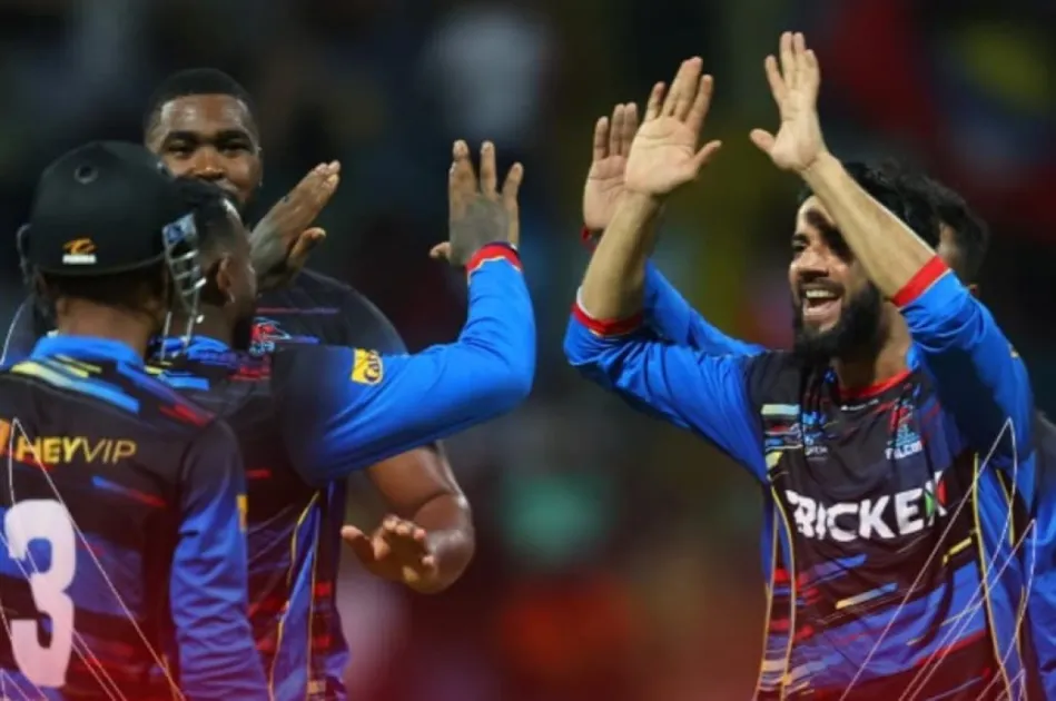 Antigua and Barbuda Falcons top the 2025 Caribbean Premier League points table with 5 points, followed by Saint Lucia Kings in second place.