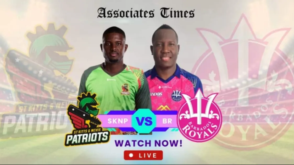 CPL 2025 SKNP vs BR: CPL 2025 SKNP vs BR: St Kitts and Nevis Patriots wins by 12 runs. The eighth match is being covered live on Associates Times for CPL Fans. Stay tuned for live updates, score and commentary.