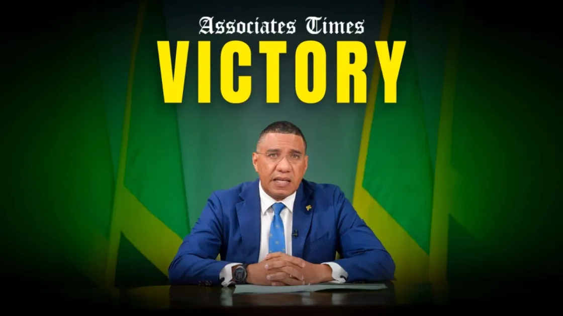 Prime Minister Andrew Holness leads the Jamaica Labour Party to a narrow 34–29 seat victory over the PNP, securing a third straight term in office.