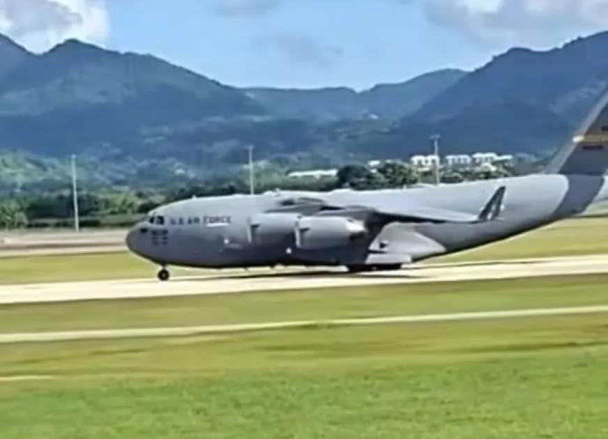The large military transport aircraft drew attention after photos and videos of the same went viral across social media platforms and were circulated widely online, prompting speculations about the purpose of its visit. 