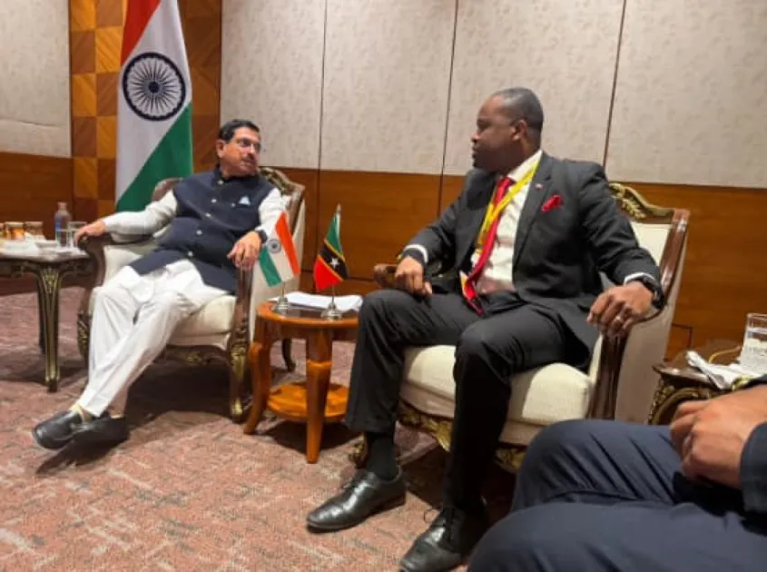 Minister Maynard discussed strategies to enhance the energy sector with India’s Energy Minister Pralhad Venkatesh Joshi during the meeting. Minister Maynard discussed strategies to enhance the energy sector with India’s Energy Minister Pralhad Venkatesh Joshi during the meeting.