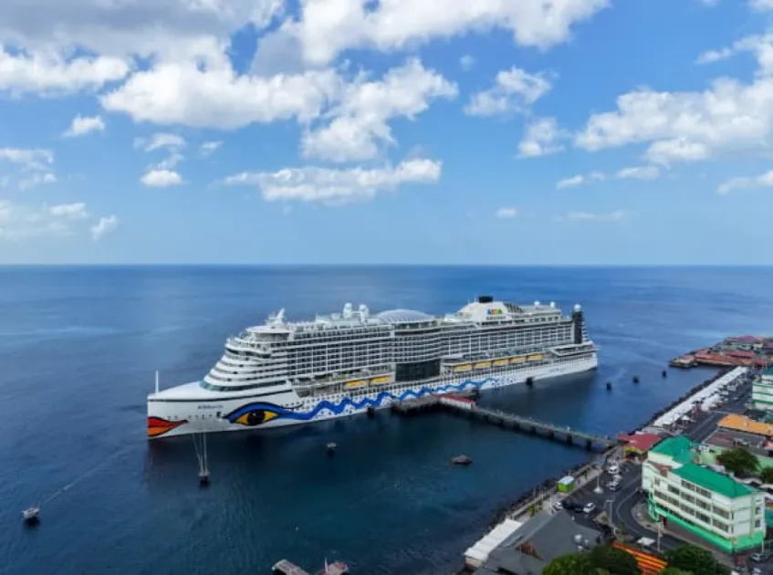 The AIDAperla is currently on a 14-day round trip across the Eastern Caribbean Islands, with a minimum passenger capacity of approximately 3,200 people.