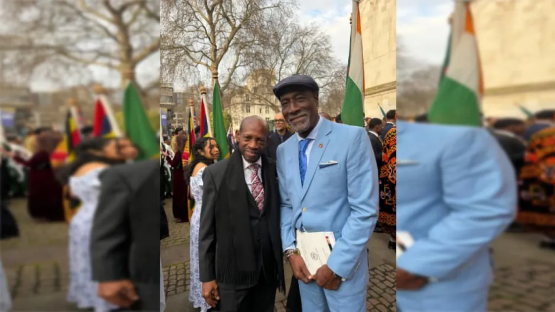 Dr. Denzil Douglas meets Viv Richards at Commonwealth Day Service in London