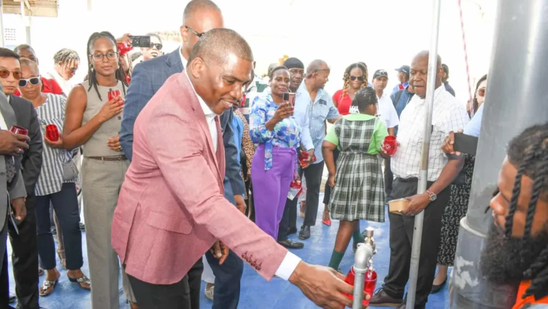 Prime Minister Dr Terrance Drew reaffirms the government’s commitment to supply 24-hour water access across St Kitts and Nevis. Cayon Well has assisted in securing 24/7 supply to 90%+ members of the community. 