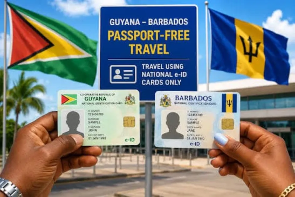 Barbados and Guyana begin passport-free travel using national ID cards