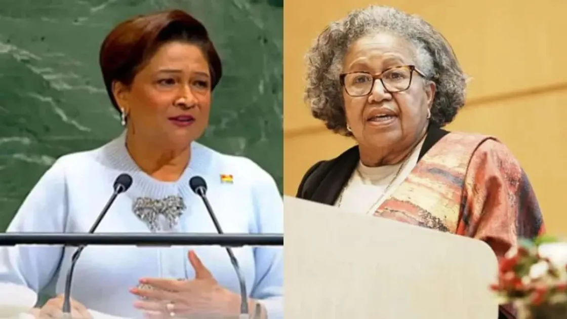 Prime Minister Kamla Persad-Bissessar and CARICOM Secretary-General Dr. Carla Barnett were seen speaking ahead of the CARICOM Heads of Government meeting, signalling continued diplomatic engagement despite recent disagreements.