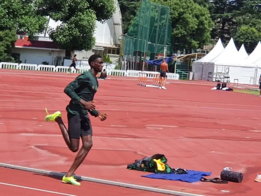 Dennick Luke of Dominica finishes fourth in 400m hurdles at Glasgow 2026