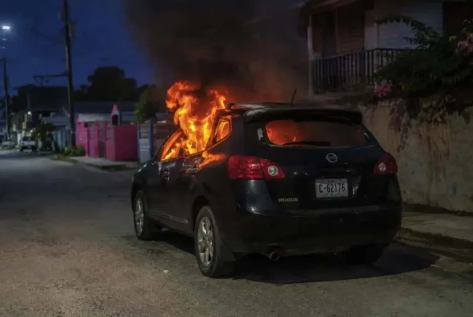  A Nissan Rogue was set ablaze on Rasta Street in the early hours of Monday, with police investigating a possible arson attack.