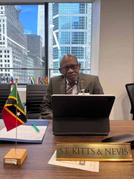 Dr Denzil Douglas attends 81st UN General Assembly as part of St Kitts and Nevis delegation